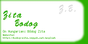zita bodog business card