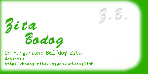 zita bodog business card